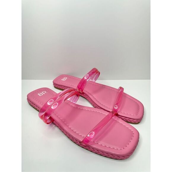 BP Jelly Strap Sandals Womens Size 12 Viola Barbie Pink Braided Slides - Picture 2 of 8